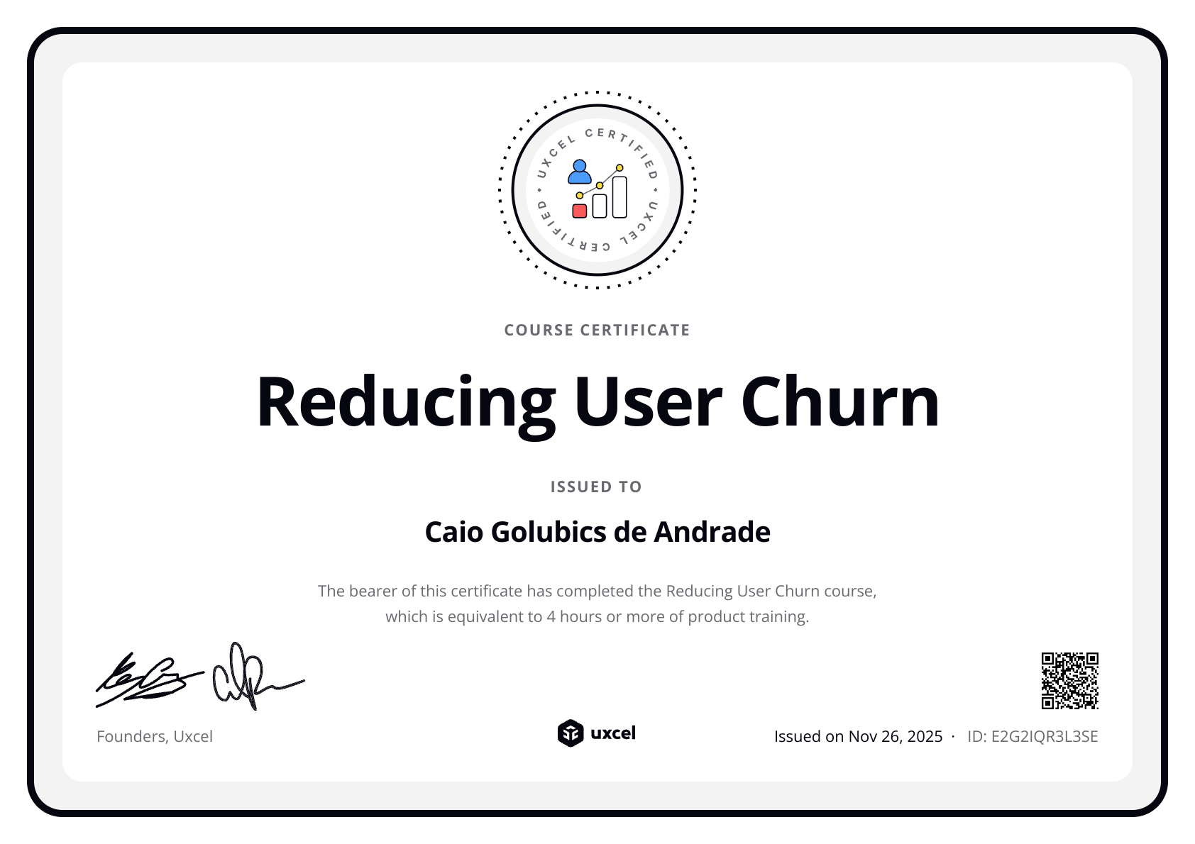 Caio Andrade's certificate